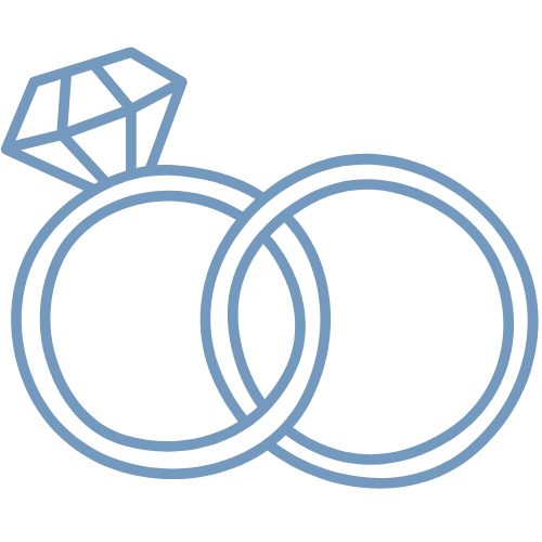 two wedding rings icon